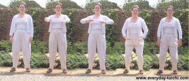 a tai chi class warm up exercise